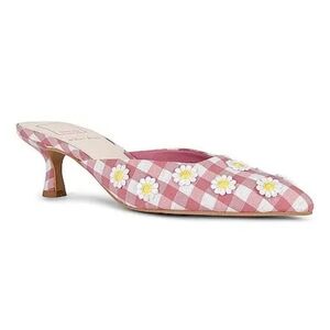 NWT For Love And Lemons X Dolce Vita Lilou Mule in Pink Chalk Gingham Mule